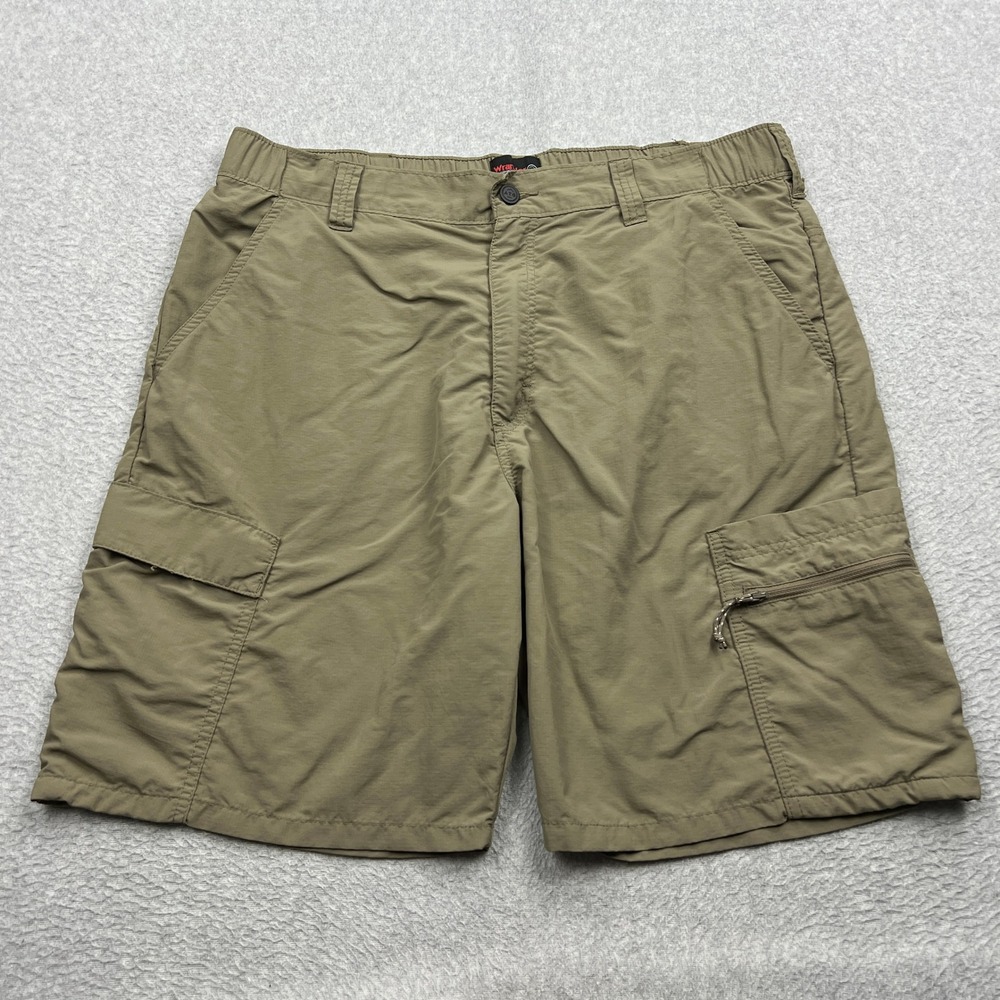 Wrangler ATG All Terrain Gear Cargo Shorts Mens 36 Green Nylon Nylon Outdoor